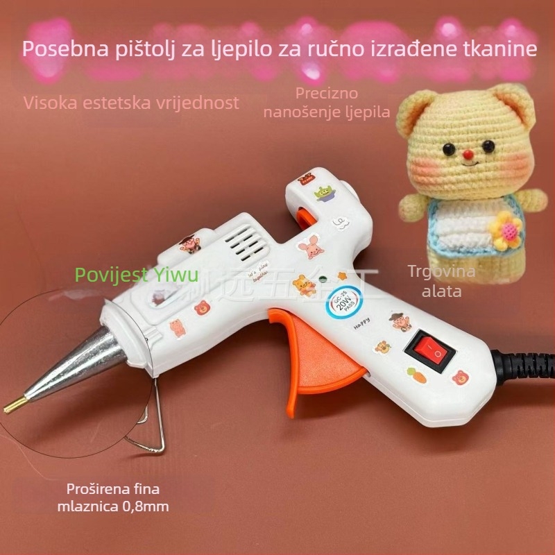 Saed 20W/30W pištolj za ljepilo s produženom mlaznicom, ručno doziranje za izradu nakita