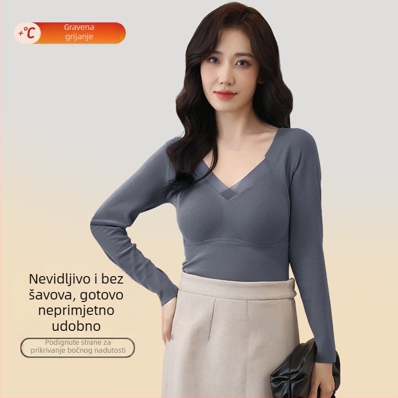 Kamisola bezšivna, jednovrstni top s jastučićem za prsni koš, V-izrez, debeli materijal (251–300 g/m2)