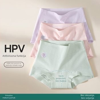 Ženske pamučne gaćice s antibakterijskom funkcijom, visoki struk, jacquard tkanina, glavni materijal 90-95% pamuk, podstava prepona 100% pamuk