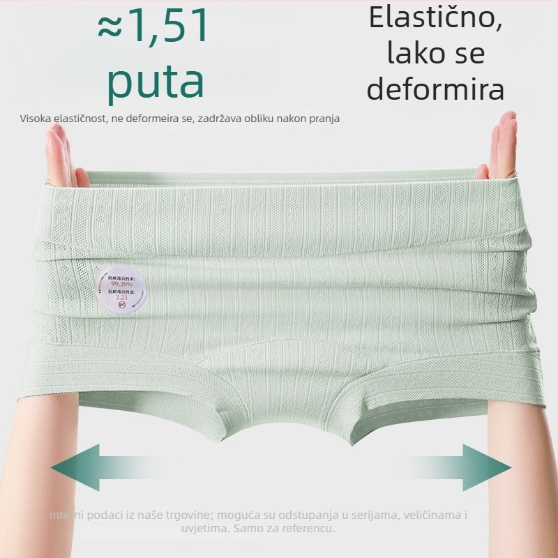 Ženske pamučne gaćice s antibakterijskom funkcijom, visoki struk, jacquard tkanina, glavni materijal 90-95% pamuk, podstava prepona 100% pamuk