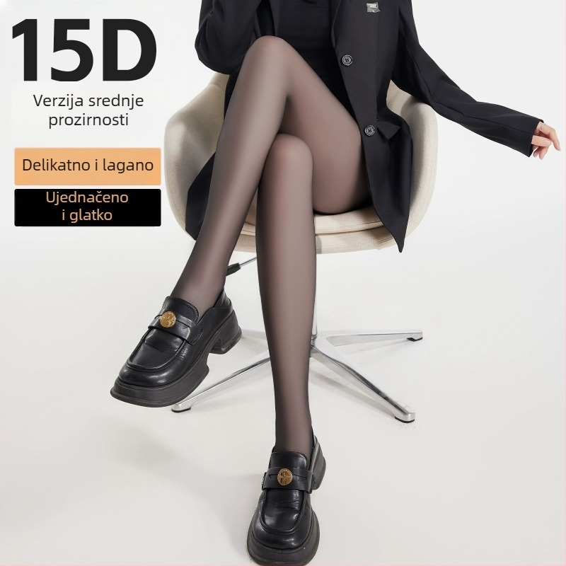 Crne ženske najlon čarape, ultratanke, 0D denier, prozirne, otporne na zapetljavanje, antislip, sexy prozirne