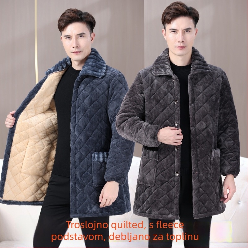 Pidžama jakna s flis podstavom, ekstra debeli materijal 501–600 g/m², elastan pamuk s viskozom, četvrtasti ovratnik, dugi rukavi, oversize