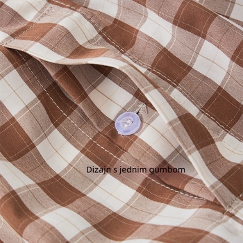 Muške udobne pidžama hlače s kariranim uzorkom, 100% poliester, prozračan, tkanina, srednji struk