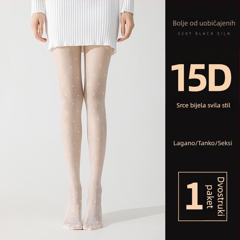 Crne čarape s točkicama i slovima, ljetni stil, prozirne, seksi