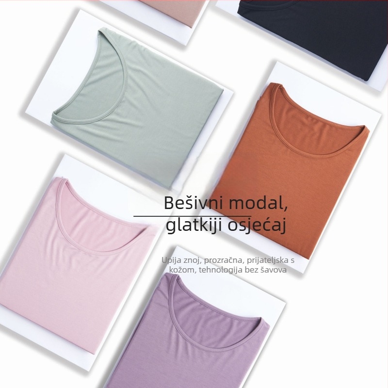 Ženski jesenski termalni set od modala (viskoza), glavni materijal 95% Modal, podstava Modal 90%, tanak, uski kroj, osnovni sloj
