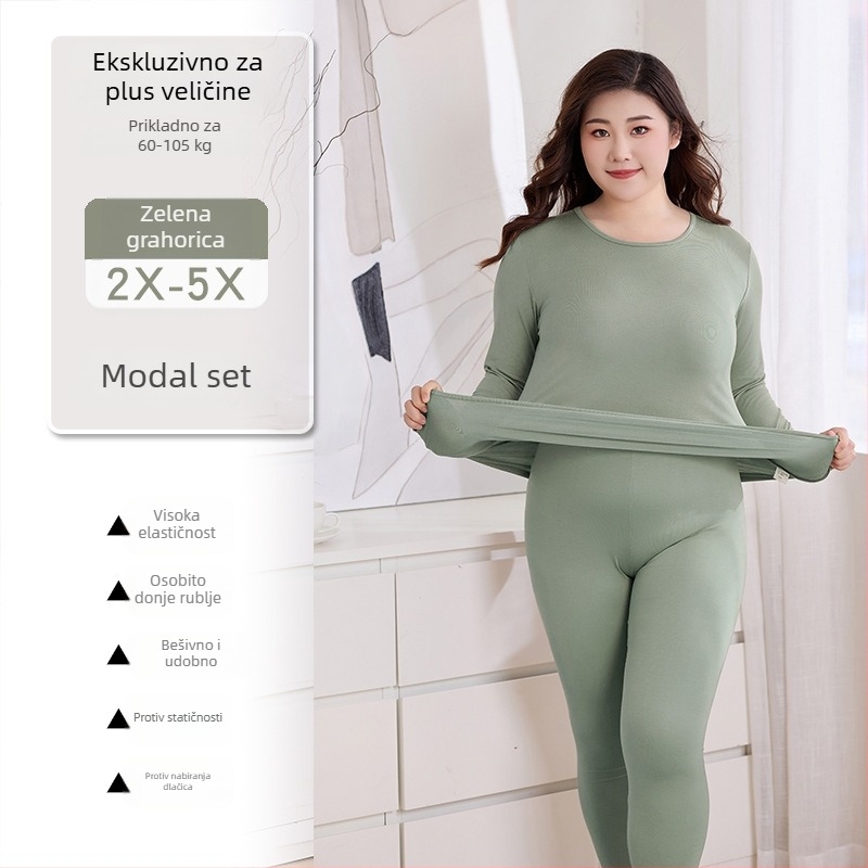 Ženski jesenski termalni set od modala (viskoza), glavni materijal 95% Modal, podstava Modal 90%, tanak, uski kroj, osnovni sloj