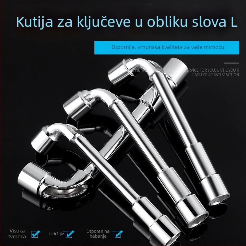 Bangli L-oblik alata s 7-oblika dvostruko glavom dizajnom, vanjski šesterokut, 45# čelik, Allen ključe