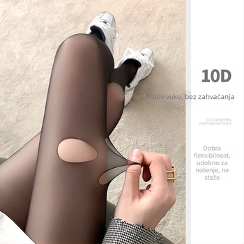 Čarape 0D ultra-tanke najlonske čarape s nevidljivim oblikovanjem i anti-zakačivanje – crne jednobojne