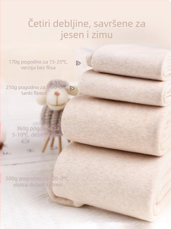 Legice od organskog pamuka s fleec podstavom, debele, široki kroj, drže toplinu, zima 2025 izdanje