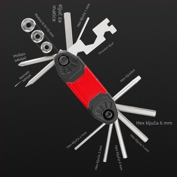 JetCool 16-u-1 set alata za popravak bicikla s hex završnim nastavcima, prilagodljiv, kombinirani paket, materijal elektroplatinirana čelična + ABS, licencirana privatna etiketa