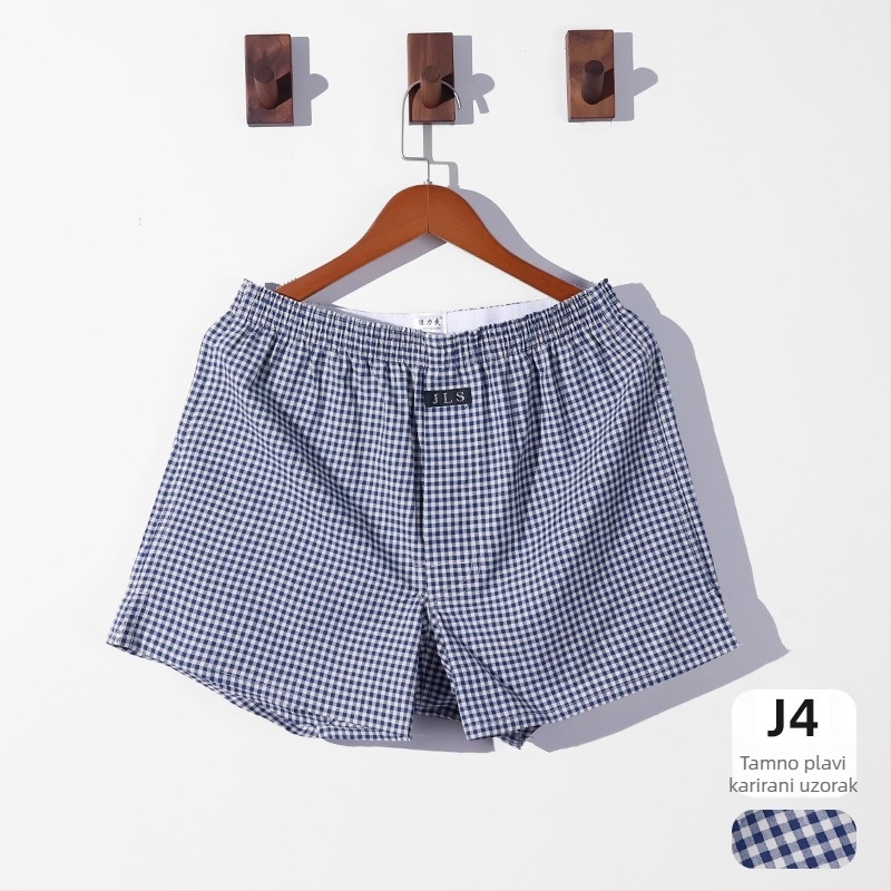 Muške pamučne široke gaćice — 100% pamuk, tkanina od 40 niti, prozračne, srednji pojas, jednodijelni dizajn