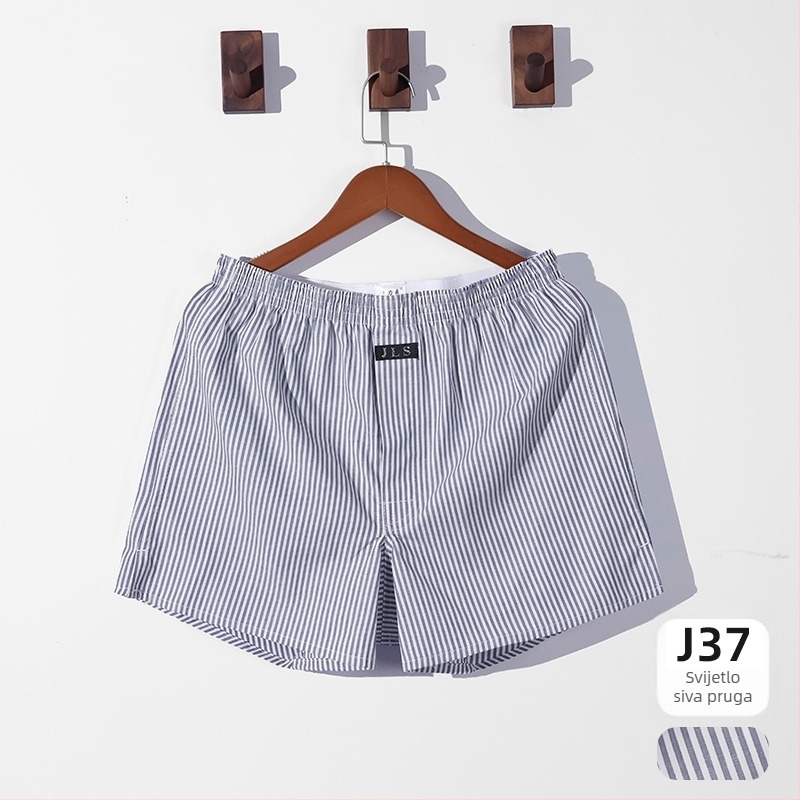 Muške pamučne široke gaćice — 100% pamuk, tkanina od 40 niti, prozračne, srednji pojas, jednodijelni dizajn