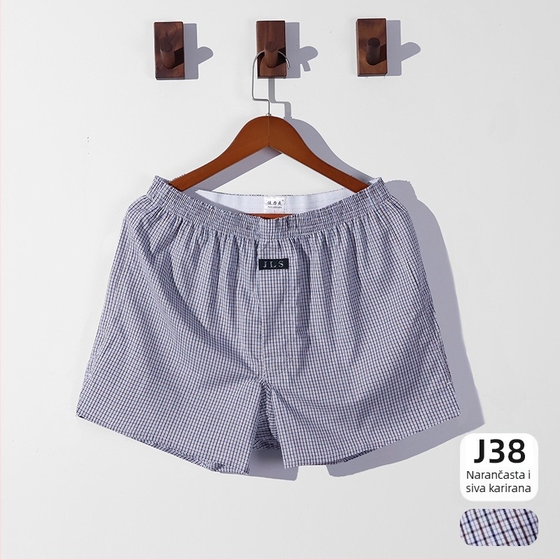 Muške pamučne široke gaćice — 100% pamuk, tkanina od 40 niti, prozračne, srednji pojas, jednodijelni dizajn