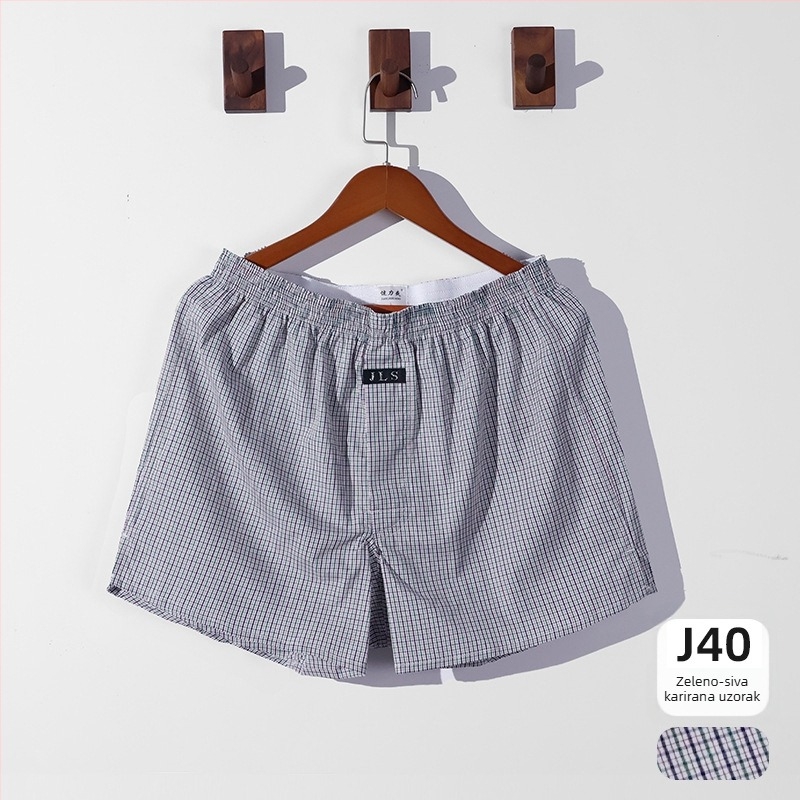 Muške pamučne široke gaćice — 100% pamuk, tkanina od 40 niti, prozračne, srednji pojas, jednodijelni dizajn