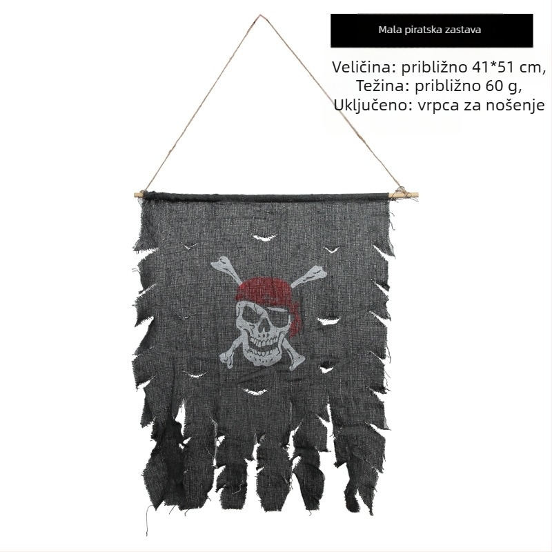 Halloween piratski set za cosplay: maska za oči, pištolj i pirateška kapa – poliester, šivanje, rekviziti za makeup kostim