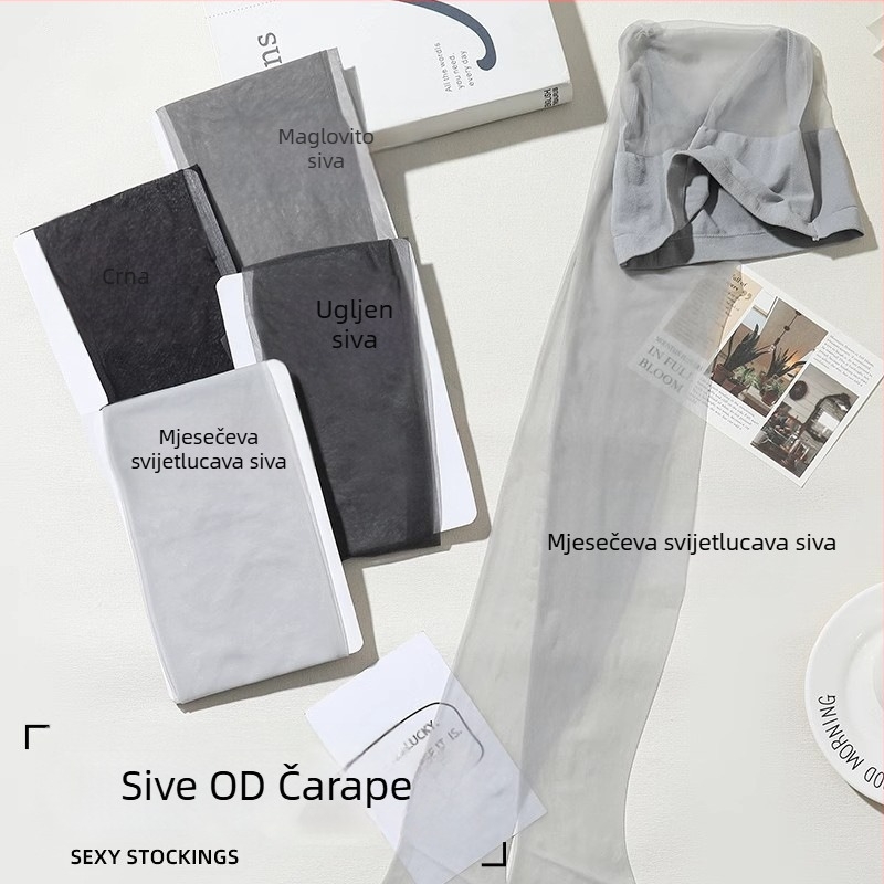 Izuzetno tanke najlon čarape s nevidljivim oblikovanjem, 0D denier, jednobojni uzorak