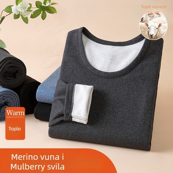 Muški termalni set s baršunastom podstavom, kationični poliester, debljina 251-300 g/m², elastičan, jesen-zima