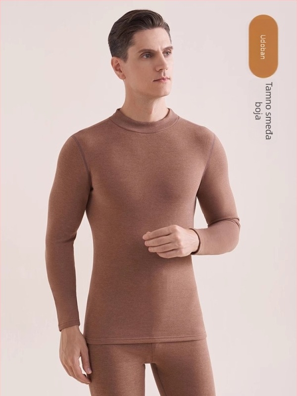 Muški termalni set s baršunastom podstavom, kationični poliester, debljina 251-300 g/m², elastičan, jesen-zima