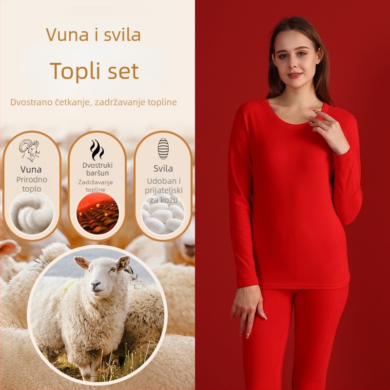 Muški termalni set s baršunastom podstavom, kationični poliester, debljina 251-300 g/m², elastičan, jesen-zima