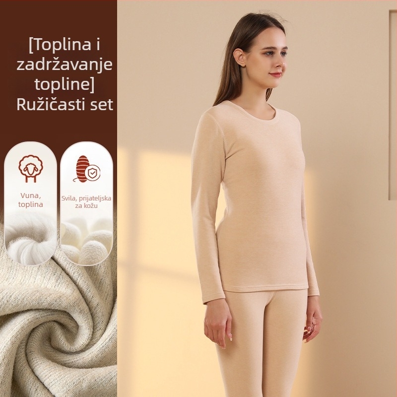 Muški termalni set s baršunastom podstavom, kationični poliester, debljina 251-300 g/m², elastičan, jesen-zima