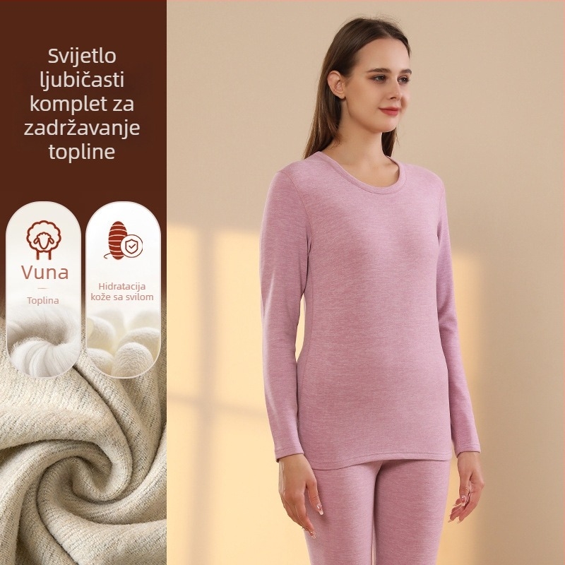 Muški termalni set s baršunastom podstavom, kationični poliester, debljina 251-300 g/m², elastičan, jesen-zima