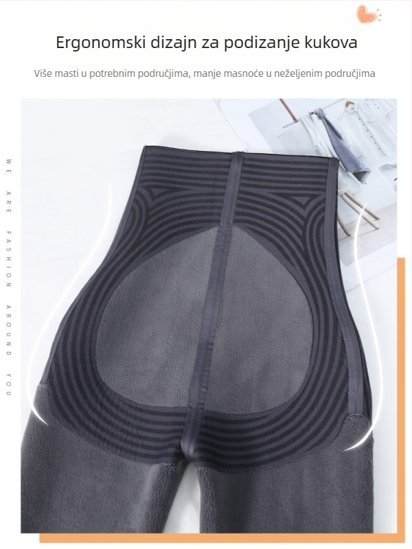 Leggings s printom morskog psa, Chenille tkanina sa Spandexom, opušten kroj, jesen 2024