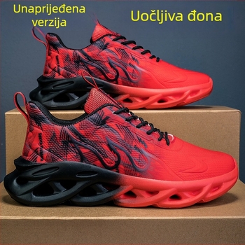 Muške sportske tenisice za svakodnevnu upotrebu — prozračni mrežasti unutarnji dio, PU gornji dio, gumeni potplat, niski kroj, okrugli vrh