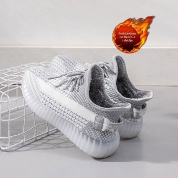 Unisex zimske tenisice s fleece podstavom, mrežasti gornji dio, vezanje šnurkama, PU uložak, gumeni potplat