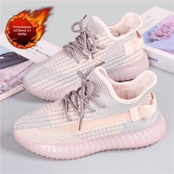 Unisex zimske tenisice s fleece podstavom, mrežasti gornji dio, vezanje šnurkama, PU uložak, gumeni potplat