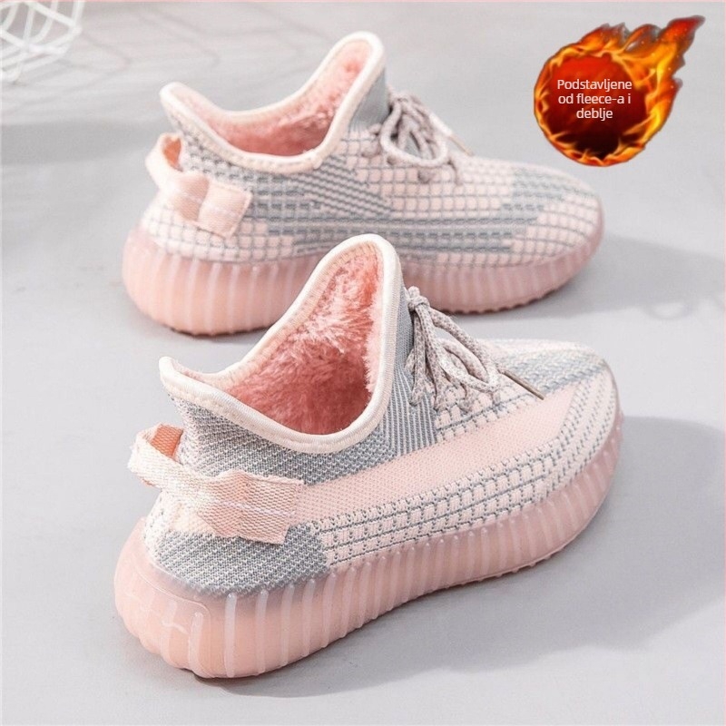 Unisex zimske tenisice s fleece podstavom, mrežasti gornji dio, vezanje šnurkama, PU uložak, gumeni potplat