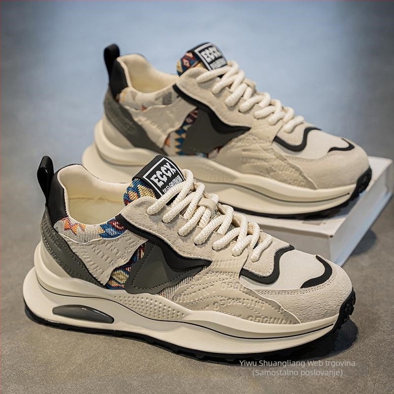 Muške sportske tenisice – lagane, mek podmetač, otporne na habanje, blok boja, vezanje