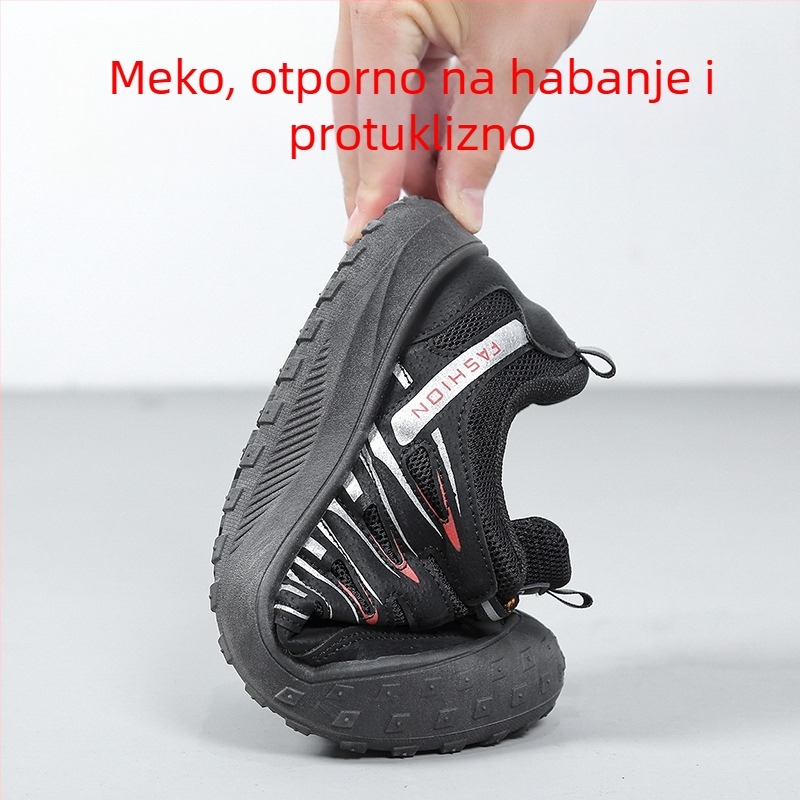 Sigurne radne cipele s prozračnim gornjim dijelom i zaštitom prstiju | PU ulošak, potplat injekcijski kalup, vezivanje šnuralima