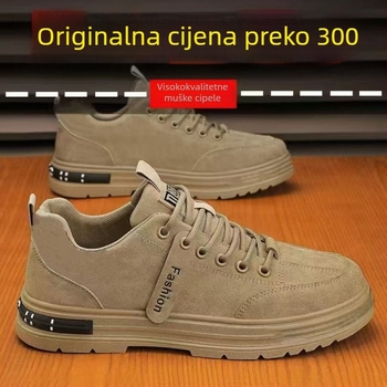 Muške tenisice s prozračnim, otpornošću na klizanje i habanje dizajnom; gornji dio od više materijala, potplat PVC, vezanje, niski potplat 1–3 cm