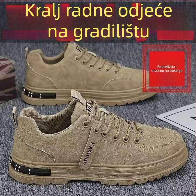 Muške tenisice s prozračnim, otpornošću na klizanje i habanje dizajnom; gornji dio od više materijala, potplat PVC, vezanje, niski potplat 1–3 cm