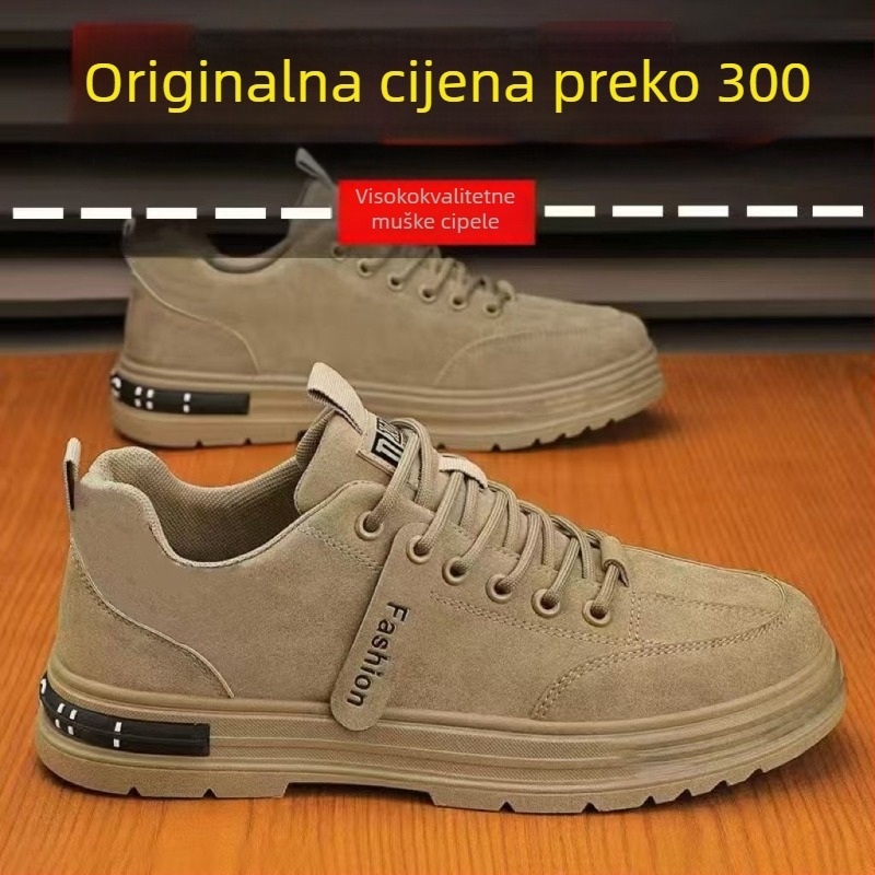 Muške tenisice s prozračnim, otpornošću na klizanje i habanje dizajnom; gornji dio od više materijala, potplat PVC, vezanje, niski potplat 1–3 cm