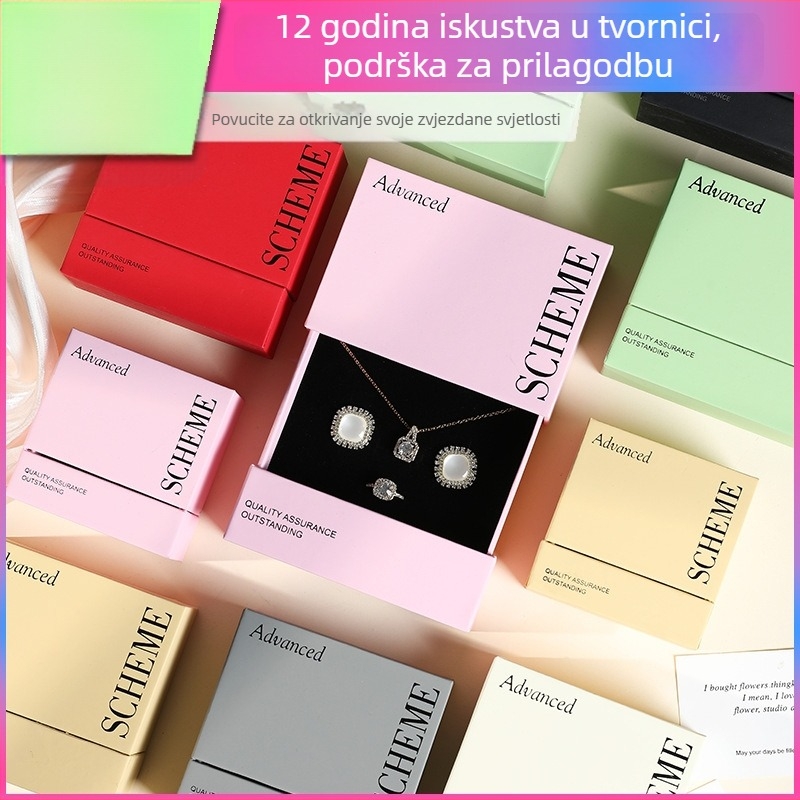 Pozlaćena izvlačna kutija za nakit za pakiranje narukvica s perlama, od papira i kartona