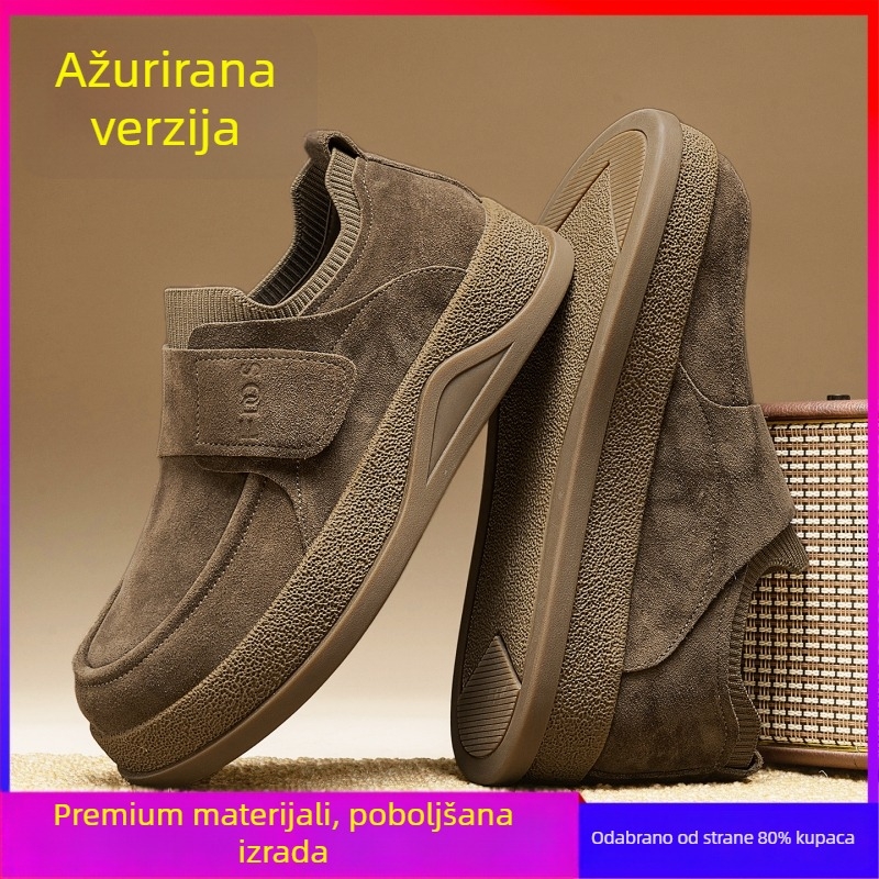 Muški loafersi, PU gornji dio, gumeni potplat, Velcro zatvarač, oštar vrh