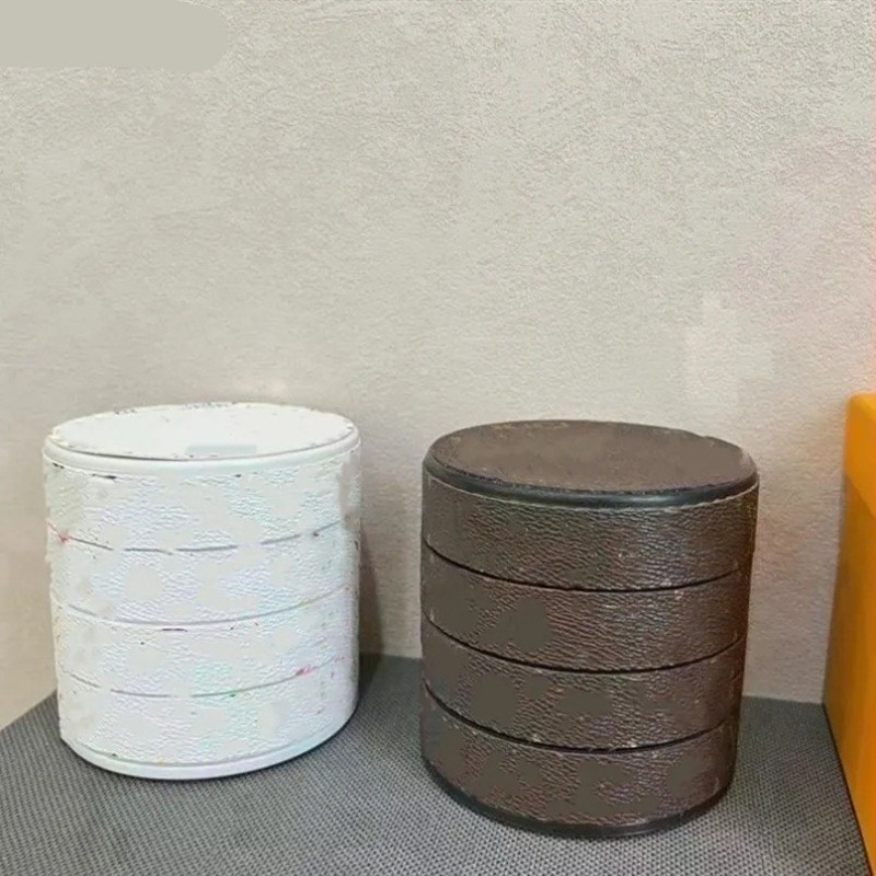 Četveroslojna rotirajuća kutija za nakit sa ogledalom, za ogrlice i narukvice (ABS materijal; tvrd; stil laganog luksuza)