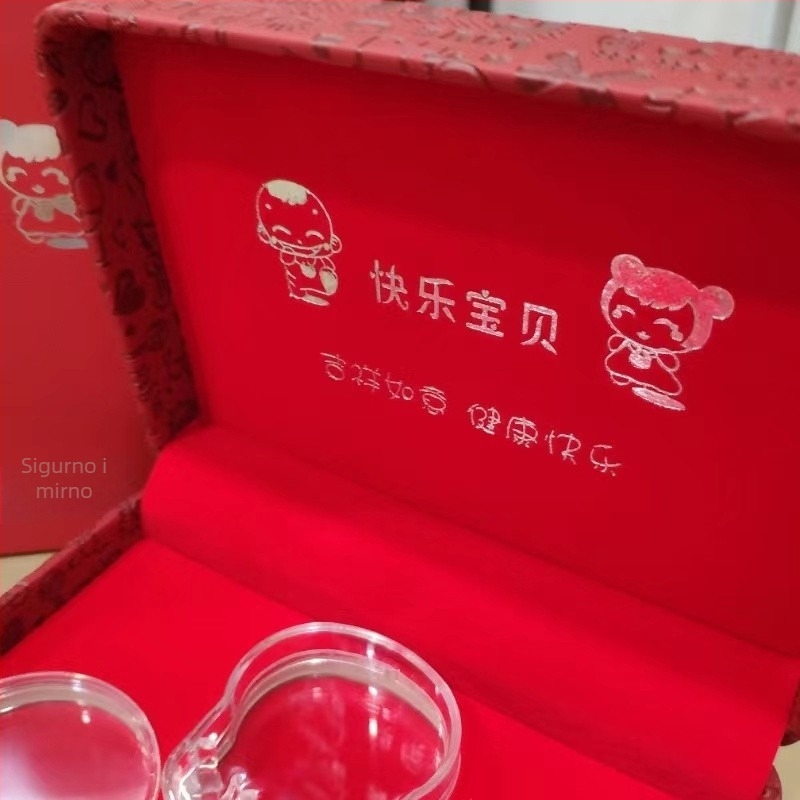 Kutija za poklon dječjih nakita s narukvicom i zatvaračem dugovječnosti, PU kožna ambalaža za nakit