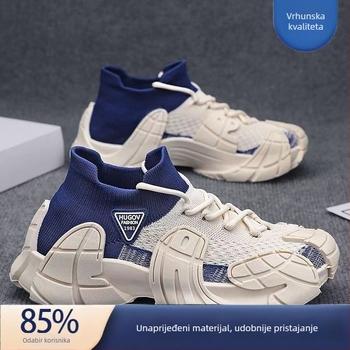 Muške prozračne tenisice za svakodnevnu upotrebu s mrežastim gornjim dijelom, PVC đonom, injekcijski oblikovanom đonom, vezanje, niski kroj