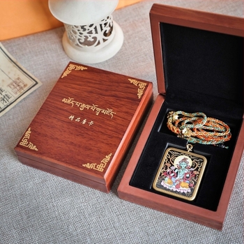 Drvena kutija za nakit u Thangka stilu za pohranu i izlaganje ogrlica i privjesaka