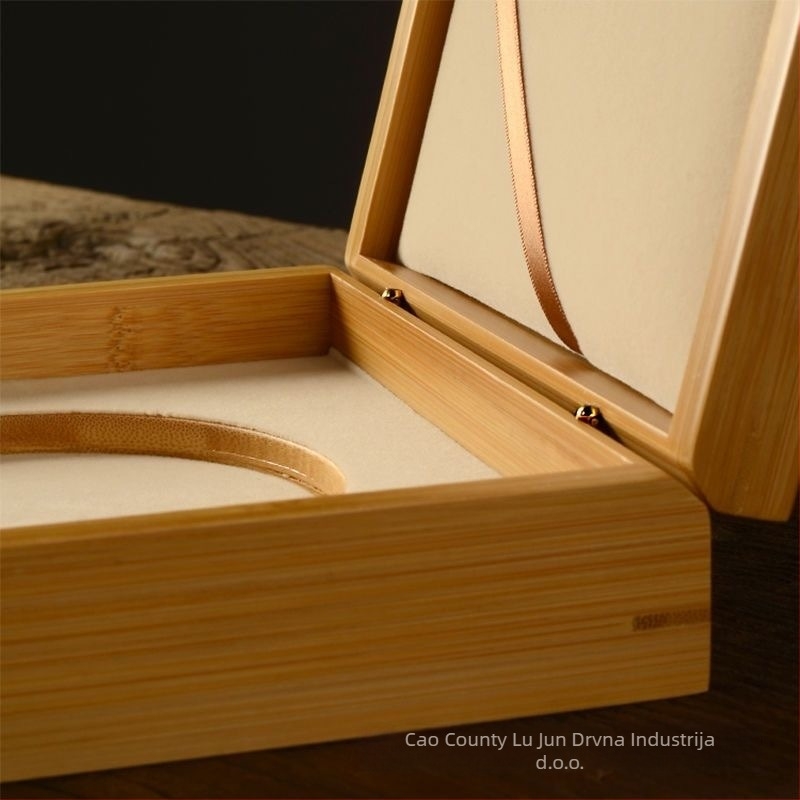 Drvena kutija za nakit s dizajnom s kliznim poklopom za pohranu narukvica s Buddha perlicama, tvrda, jednostavan uzorak, prilagodljiva