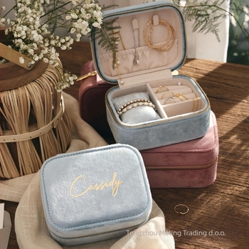 Kutija za nakit od velura za satove i narukvice, prilagodljiv tekst, korejski stil, čvrsta kutija
