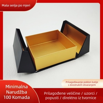 Visokokvalitetna magnetna kutija za nakit s preklopnim poklopom, kartonasta kutija, prilagodljiva