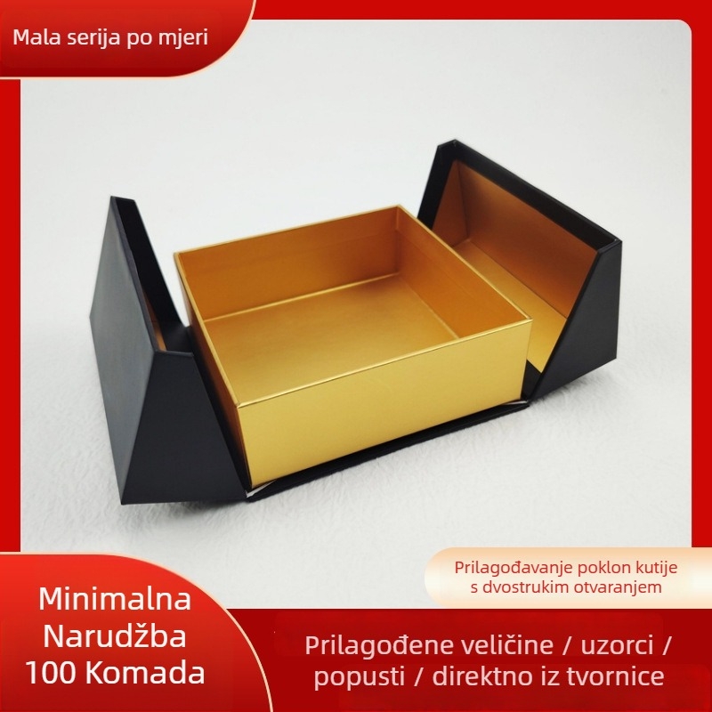 Visokokvalitetna magnetna kutija za nakit s preklopnim poklopom, kartonasta kutija, prilagodljiva