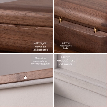 Fulilai kutija za nakit od orahovog drveta, model 655214, minimalistički stil