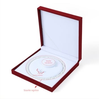 Kutija za bisernu ogrlicu s flanelnom unutrašnjosti, kružni dizajn srca, trodijelni set, pakiranje nakita