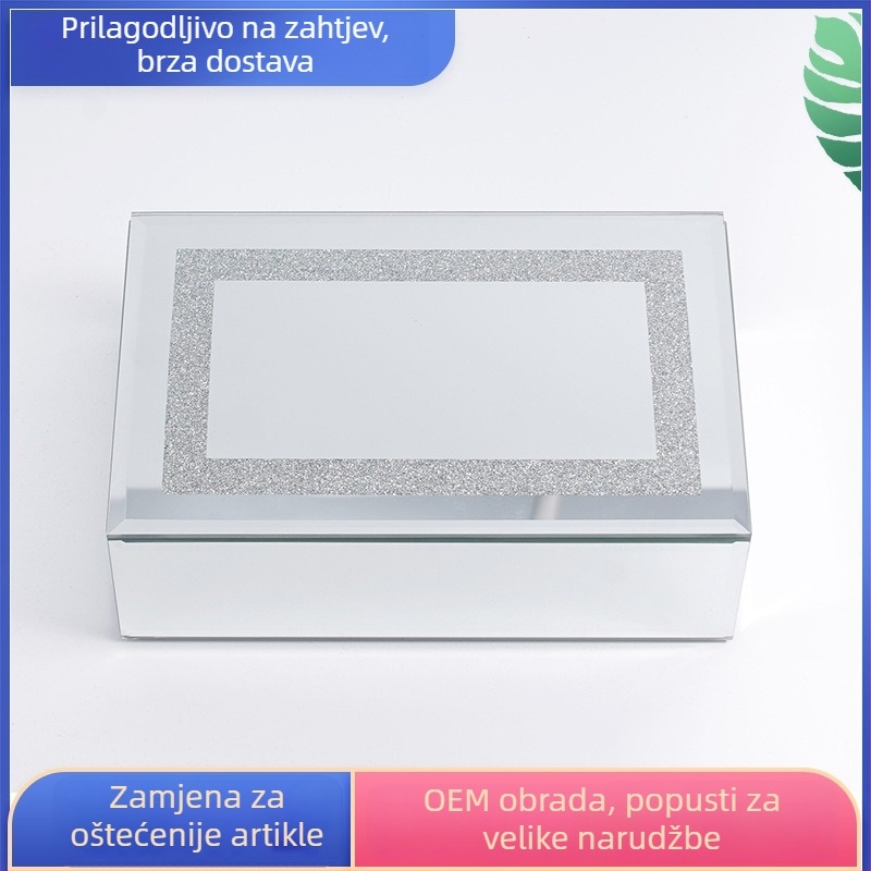 Kutija za nakit i kozmetiku sa ogledalom, stolni organizator za četke za šminku i ruževe