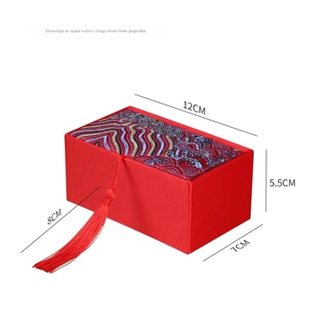 Kutija za nakit s Wenwan pakiranjem od oraha, kutija za budističke perle, retro brokat kutija i češalj (Materijal: Drugo; Stil: Tekstil; Tvrdoća: Tvrda)