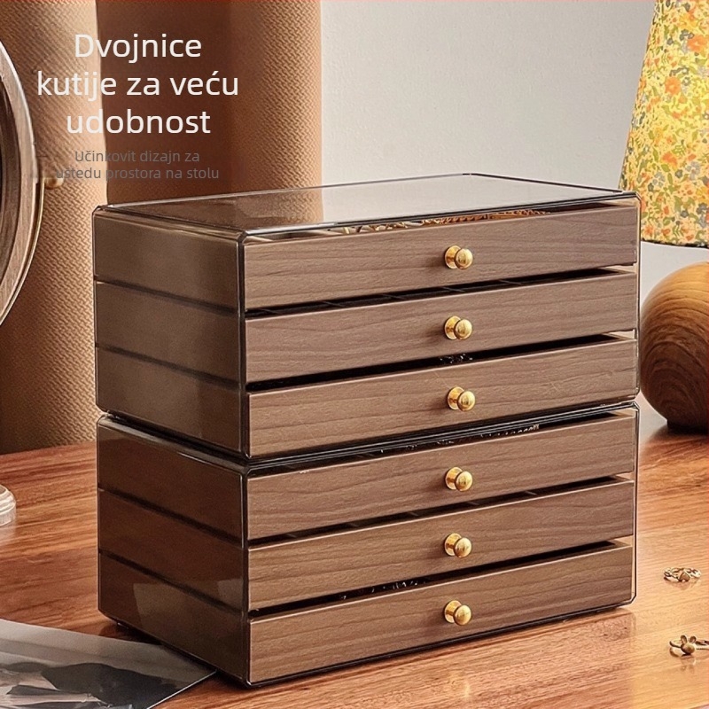 Kutija za nakit s uzorkom orahovog drveta (Brend: Unique; Model: 1861; Materijal: Drvo; Stil: Leisure)